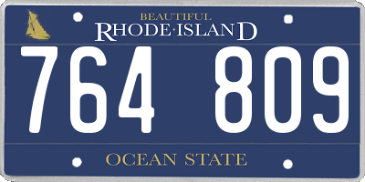 RI license plate 764809