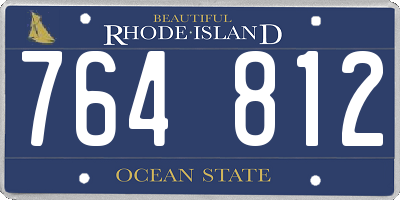 RI license plate 764812