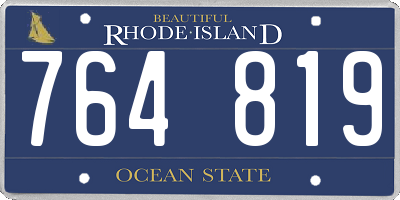 RI license plate 764819