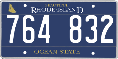 RI license plate 764832