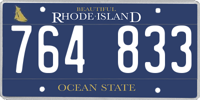 RI license plate 764833