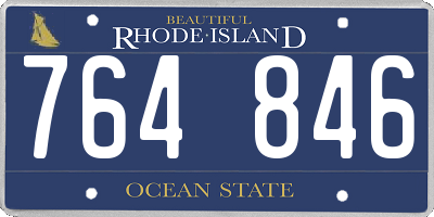 RI license plate 764846