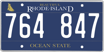 RI license plate 764847
