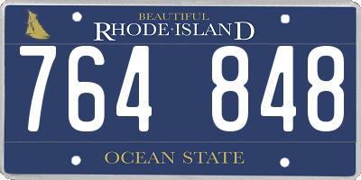 RI license plate 764848