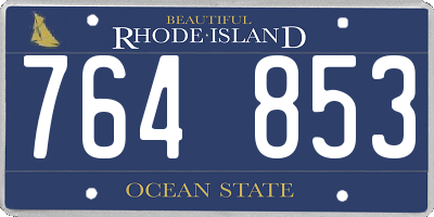 RI license plate 764853