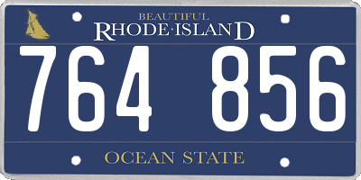 RI license plate 764856
