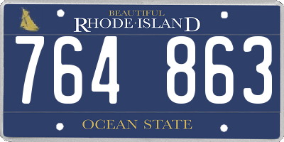 RI license plate 764863