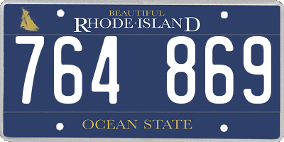 RI license plate 764869