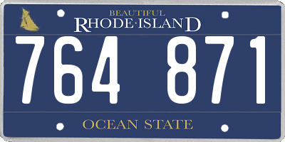 RI license plate 764871