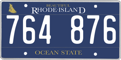 RI license plate 764876