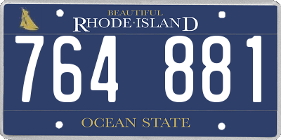 RI license plate 764881