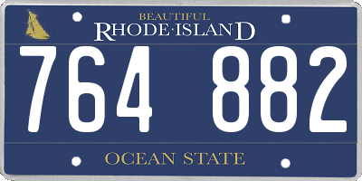 RI license plate 764882