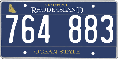 RI license plate 764883