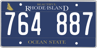 RI license plate 764887
