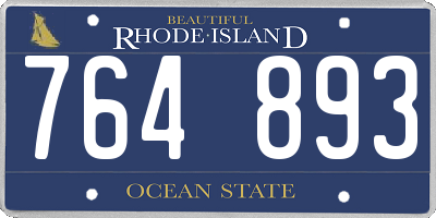 RI license plate 764893