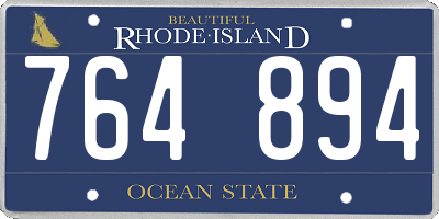 RI license plate 764894