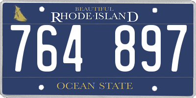 RI license plate 764897