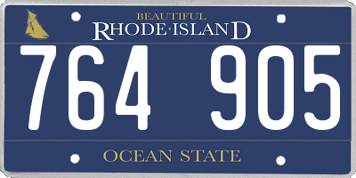 RI license plate 764905