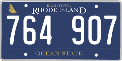RI license plate 764907