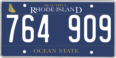 RI license plate 764909