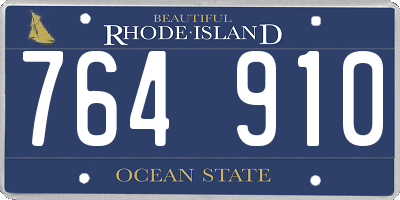 RI license plate 764910