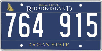 RI license plate 764915