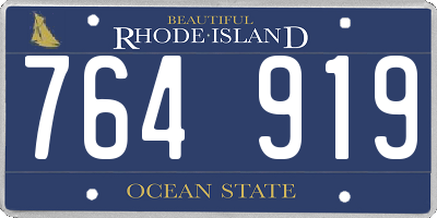 RI license plate 764919