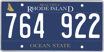 RI license plate 764922