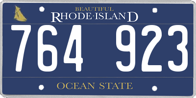 RI license plate 764923