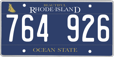 RI license plate 764926