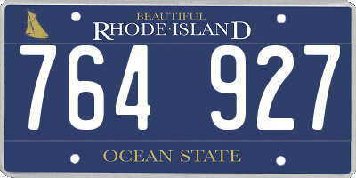 RI license plate 764927