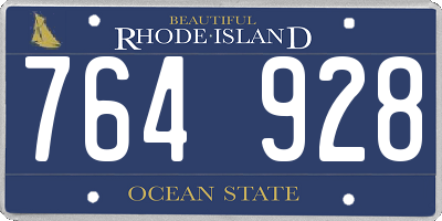 RI license plate 764928