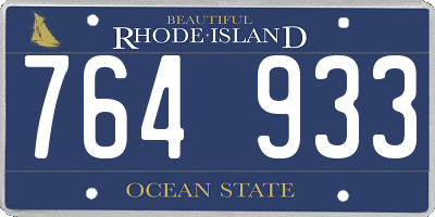 RI license plate 764933