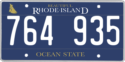 RI license plate 764935