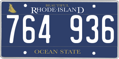 RI license plate 764936
