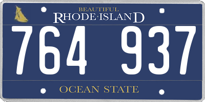 RI license plate 764937