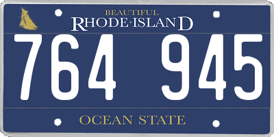RI license plate 764945