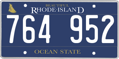 RI license plate 764952