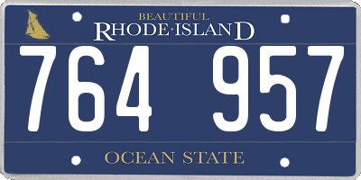 RI license plate 764957