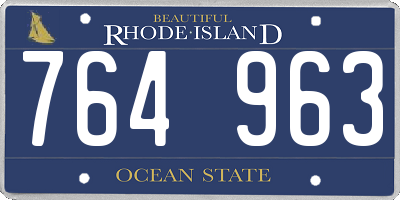 RI license plate 764963