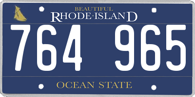 RI license plate 764965