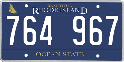 RI license plate 764967