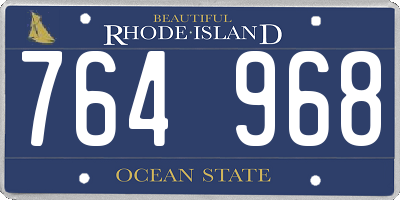 RI license plate 764968