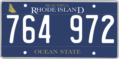 RI license plate 764972