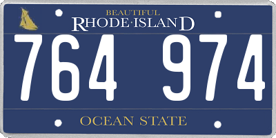 RI license plate 764974