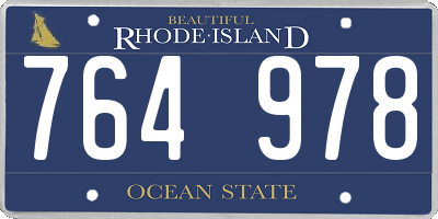 RI license plate 764978