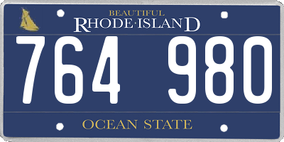 RI license plate 764980
