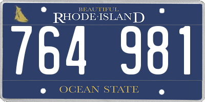 RI license plate 764981