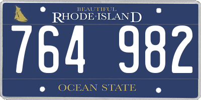 RI license plate 764982