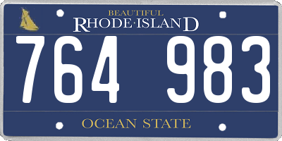 RI license plate 764983